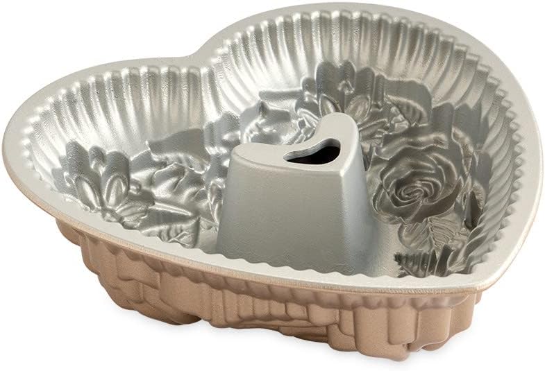Nordic Ware Wildflower Heart Bundt, 6 Cup, Toffee