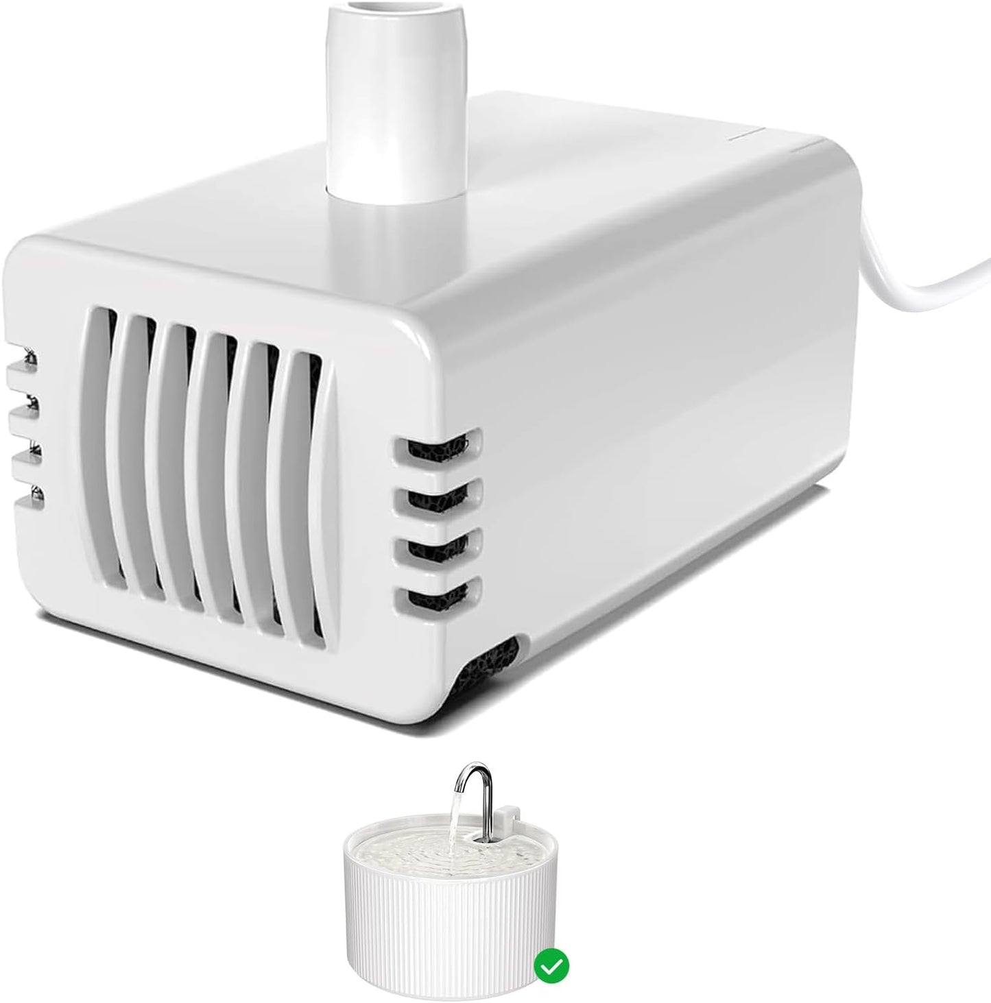 Ceramic Cat Water Fountain Pump, Super Quiet Replacement Pump for VOLUAS 2.2L/74oz Ceramic Pet Water Fountain(USB Plug)