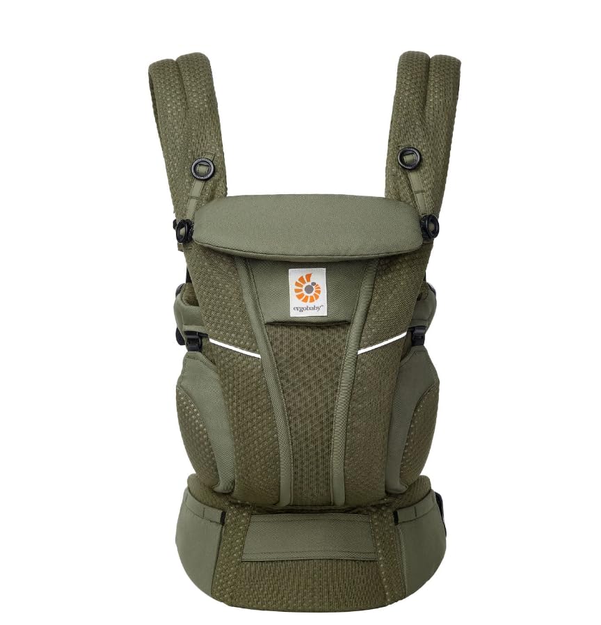 Ergobaby All Carry Positions Breathable Mesh Baby Carrier with Enhanced Lumbar Support & Airflow (7-45 Lb), Omni Breeze, Olive Green