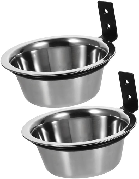 Milisten 2pcs Wall-Mounted Elevated Dog Bowls for Small Pets, 6-inch Raised Feeding and Water Holder, Space-Saving Hanging Dog Feeder with Comfortable Height for Indoor Use