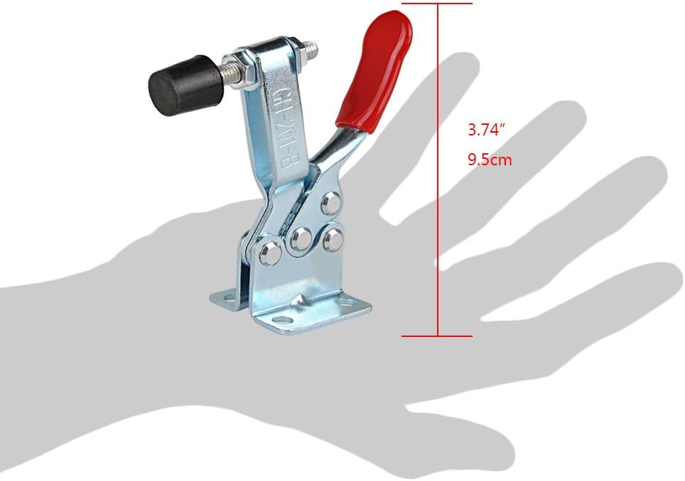 E-TING 4pcs Hand Tool 201B Toggle Clamp 198Lbs Antislip Red Horizontal Clamp 201-B Quick Release Tool