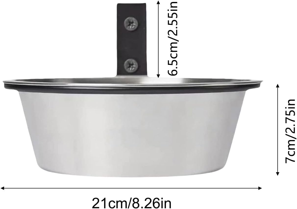 Dog Food Bowl - Wall Mount Dog Bowl Set, 2 Pieces Stainless Steel Elevated Feeder, Foldable Stand Included, Pet Supplies Spill-Proof Use, Cat Dish Puppy Bunny Feeding, Durable Easy Clean Bowls