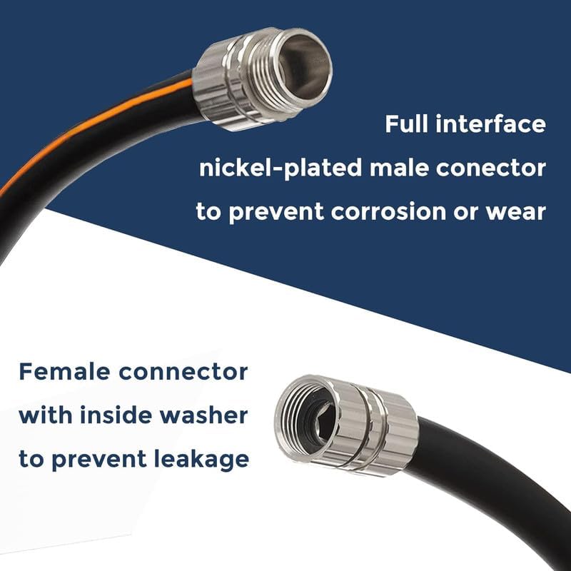 Giraffe Tools Garden Hose 5/8", Custom Length, Heavy Duty, No Kink, Flexible, Rubber Garden Hose, Leakproof Water Hose, 600 Burst PSI, 20ft Male to Female Hose