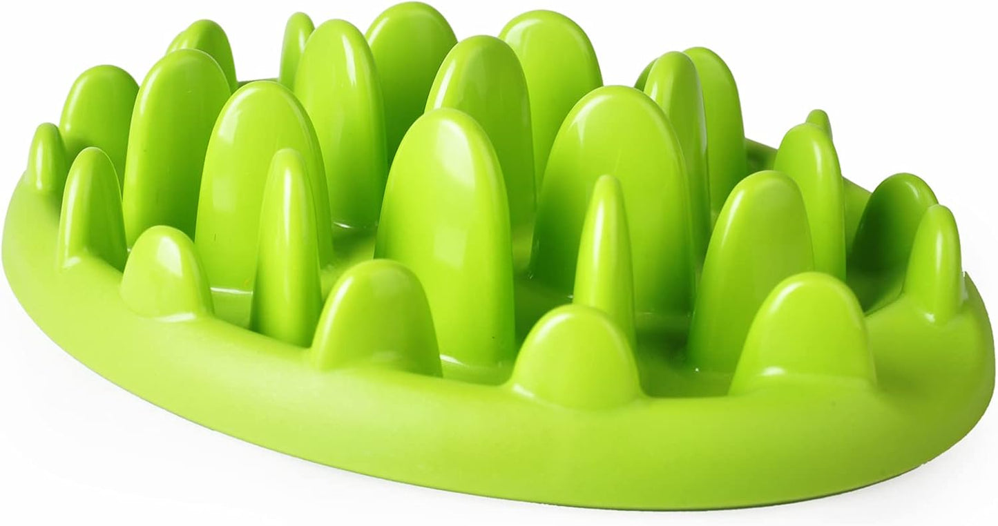 BUYTER Pet Catch Interactive Slow Jungle Feeder Bowl Anti-gulping Feed Diet Dishes (Green)