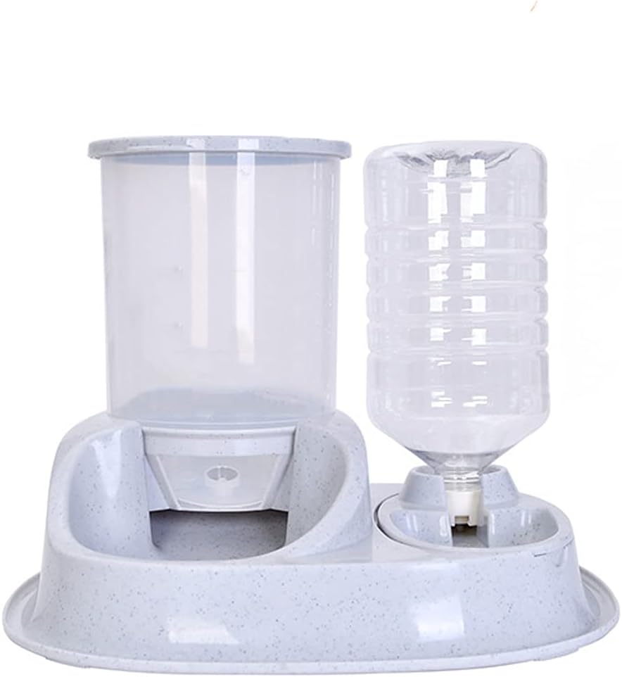 Automatic Gravity Dog Feeder, 2 in 1 Large Capacity Separated Rotatable Dog Food and Water Dispenser for Small Medium Cats, Dogs, Puppies and Rabbits