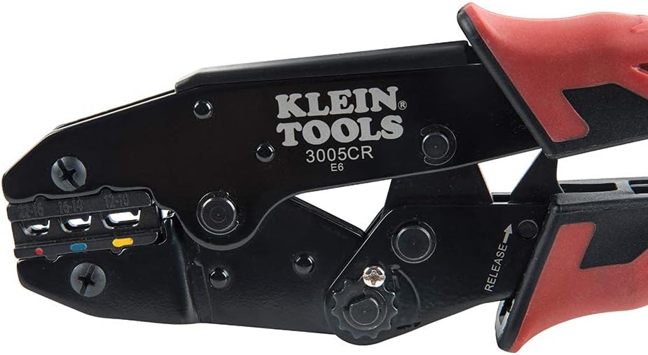 Klein Tools 3005CR Wire Crimper Tool, Ratcheting Insulated Terminal Crimper for 10 to 22 AWG Wire