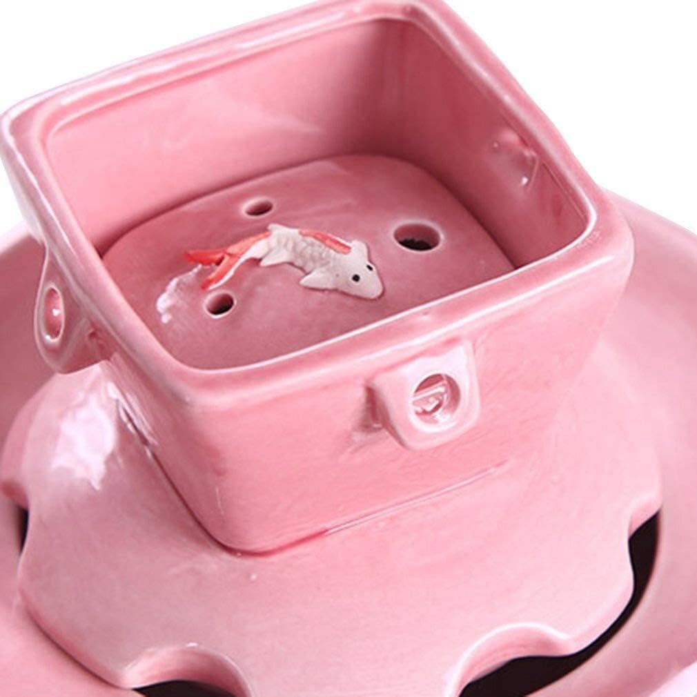 Fountain Cat Ceramic Automatic Drinking Fountain Pet Water Dispenser Cycling Filter Fountain Cat Supplies Feeder NonSlip Pet Water Dispenser (Color : Pink) (Blue)