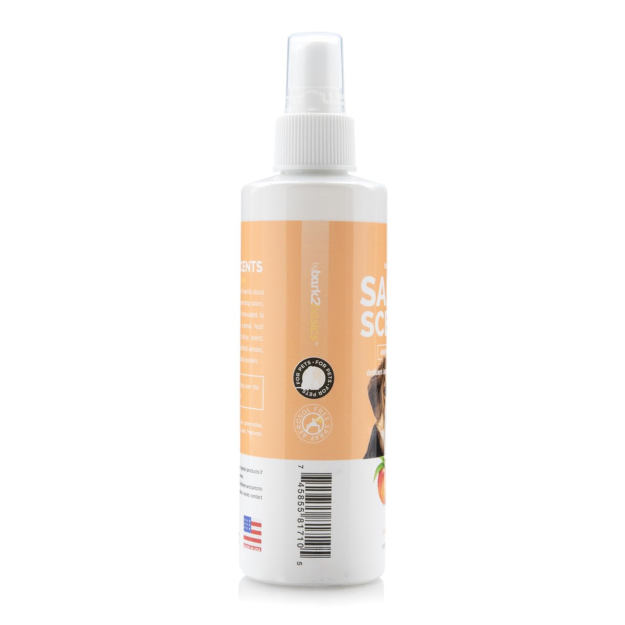 Bark2Basics Salon Scents Pet Grooming Cologne Spray - 8 oz, Natural Professional Grade Perfume for Dogs and Cats, Long Lasting, Deodorizing, Made in USA (Peach Fizz)