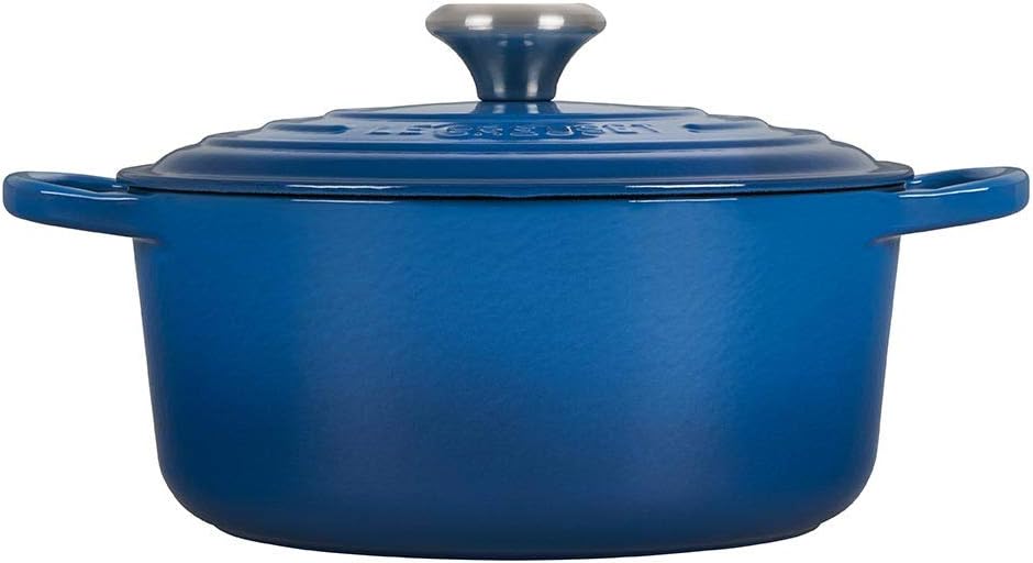 Le Creuset 8 Piece Multi-Purpose Enameled Cast Iron with SS Knobs, Stoneware, and Toughened Nonstick PRO Fry Pan Complete Cookware Set - Marseille