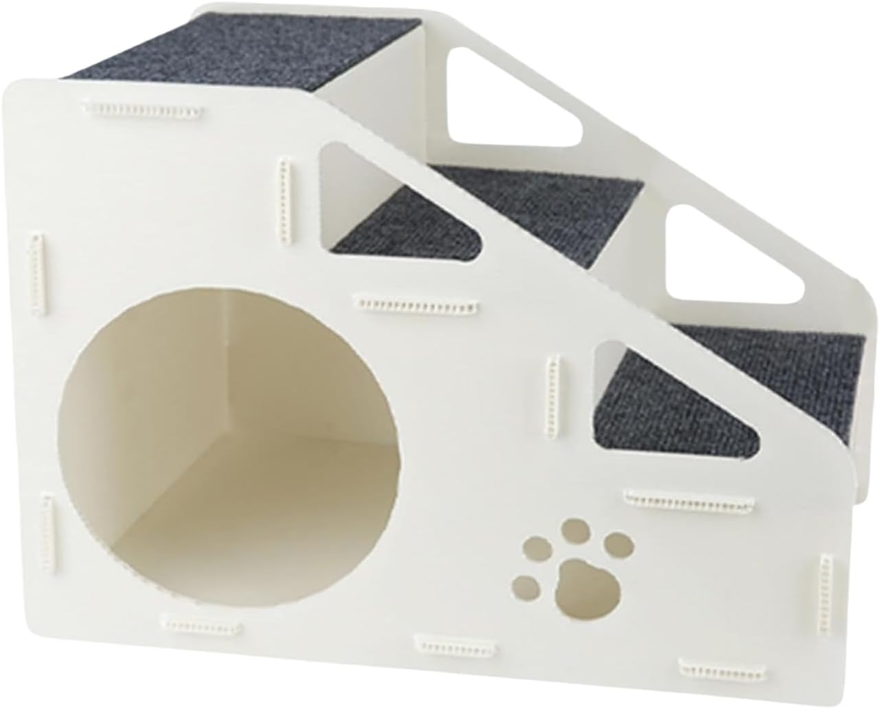 Pet Steps - 4-Step Non-Slip Cat and Dog Stairs with Built-in Cave Ramp, Soft Climbing Aid for Small Medium Large Pets, Ideal for Bed, Couch, Sofa, or Play Area, Safe Indoor Furniture