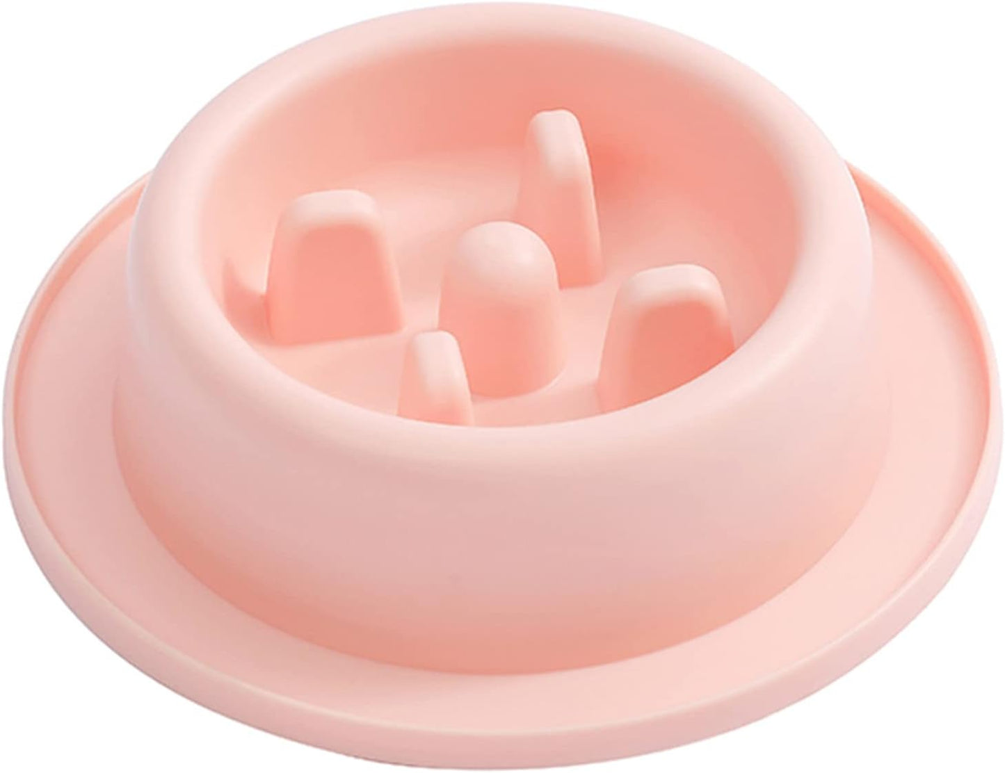 Slow Feeder Dog Bowls Fun Puzzle Feeding Bowl Interactive Puppy Round Bowls Safe Healthy Skid Design Dog Slow Feeder Bowl Small Puppy Slow Feeder Dog Bowls Small Breed Wet, Pink