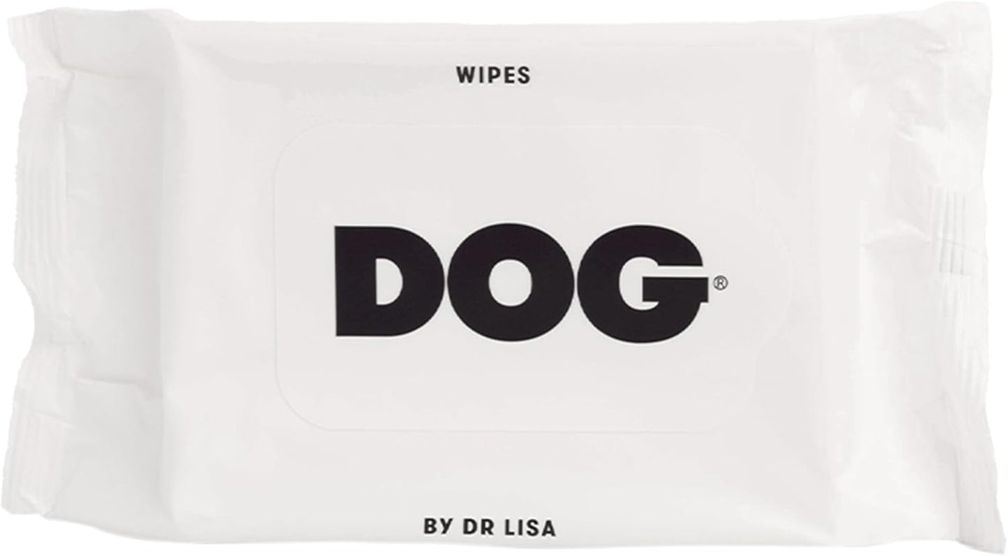 DOG by Dr Lisa - Dog Travel Wipes - Plant-Based - Natural Bathing Wipes for Dogs - Made from 100% Compostable Bamboo - Vet-Created - Vegan - Non-Toxic - Travel Size - Carton (20 per Box)