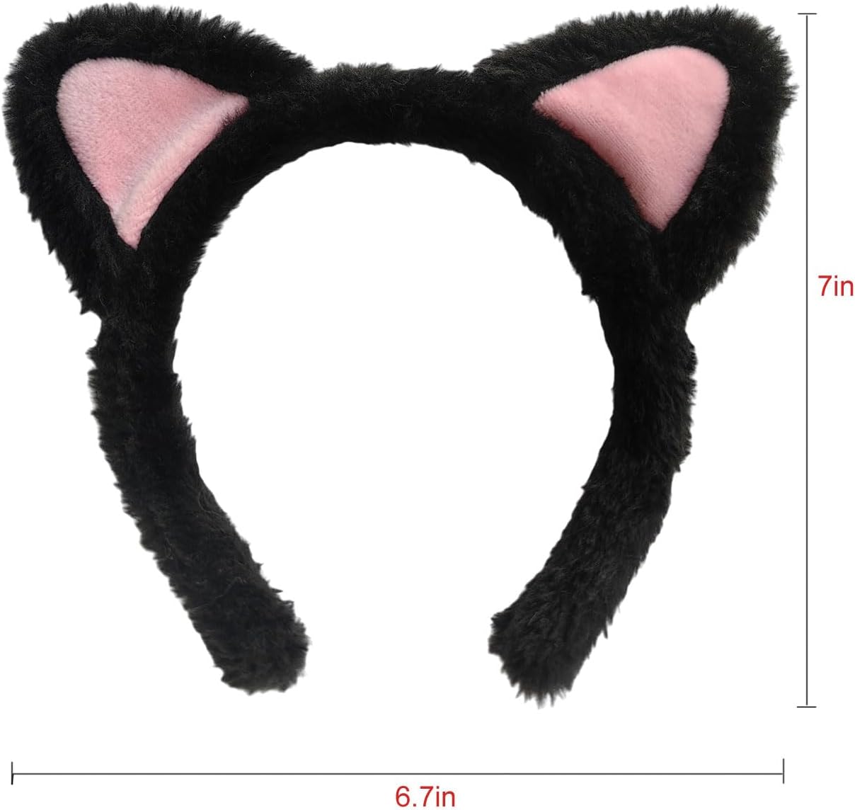 Cat Ears Headband 2‑Pack – Plush Fuzzy Headbands for Cosplay, Makeup, Yoga, Spa & Photo Props — One Size Fits Most