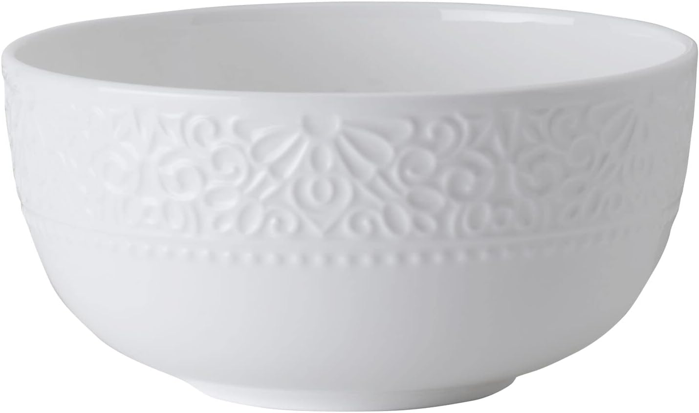 Mikasa Abigail Bone China Lightweight Chip Resistant 12 Piece Dinnerware Set, Service for 4, White