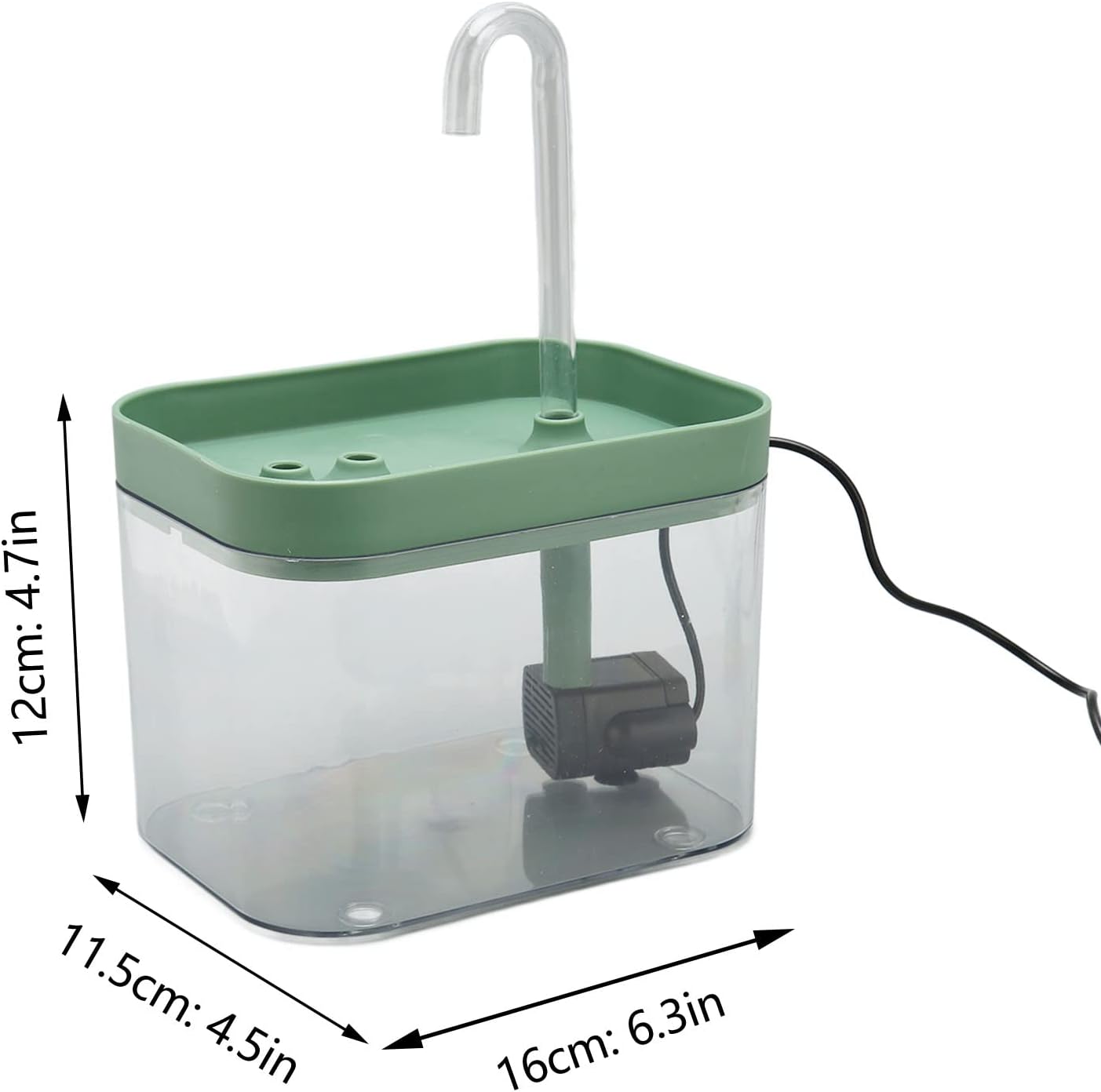 Pet Water Fountain, Cat Water Dispenser Dog Water Bowl Dispenser Automatic Quiet USB Powered Transparent Pet Water Dispenser with Elbow Tube 1.5L for Cats, Dogs