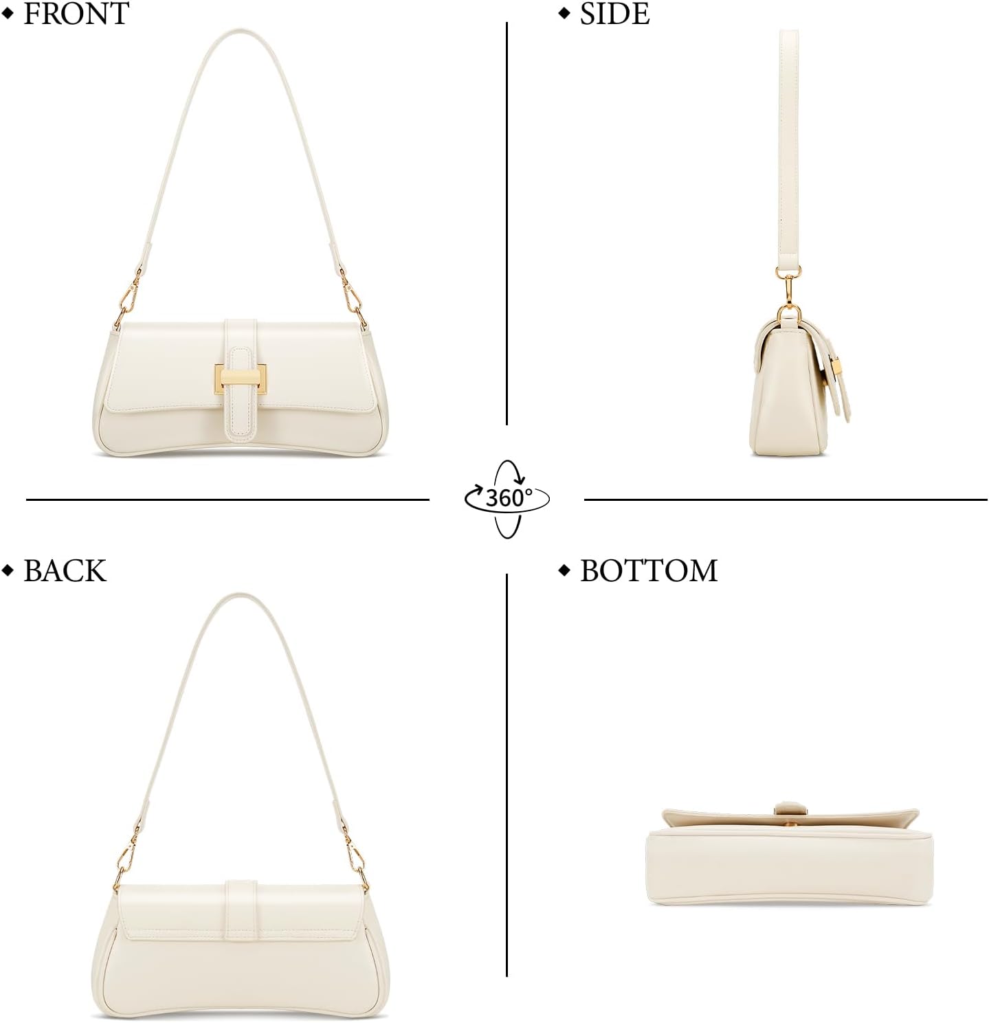 KKXIU Shoulder Bag for Women, Small Handbag Hobo Purses, Retro Clutch Underarm Bag