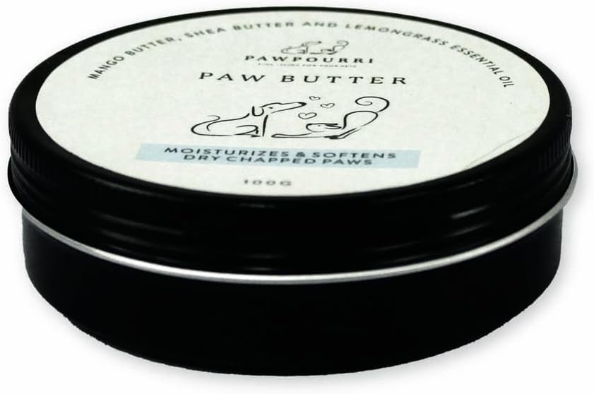 Paw Butter for Softening and moisturizing Dry and chapped Paws of Dogs and Cats | Enriched with a Blend of Mango Butter, shea Butter, and Lemongrass - 100g