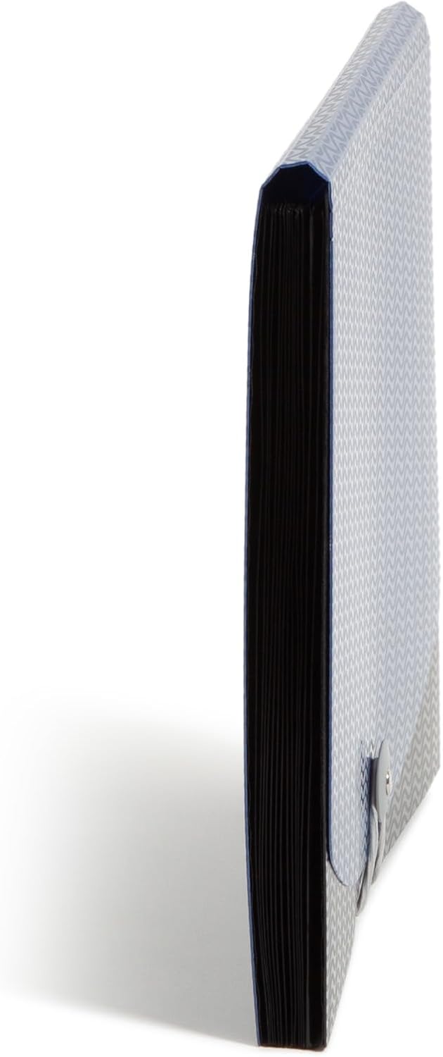 Smead Poly Frequency Expanding File Folders, Flap and Cord Closure, Letter Size, Wave Pattern, 13 Pocket, Blue/Black (70863)