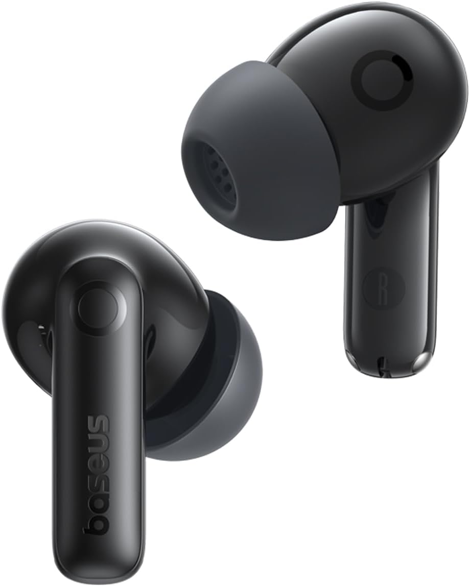 Baseus Bass BP1 Pro Noise Cancelling Wireless Earbuds, Real-Time Adaptive Noise Cancelling, Adaptive Active EQ, LDAC Hi-Res Sound, 6-Mic AI Clear Calls, 55H Playtime, IP55 Waterproof, Bluetooth 6.0