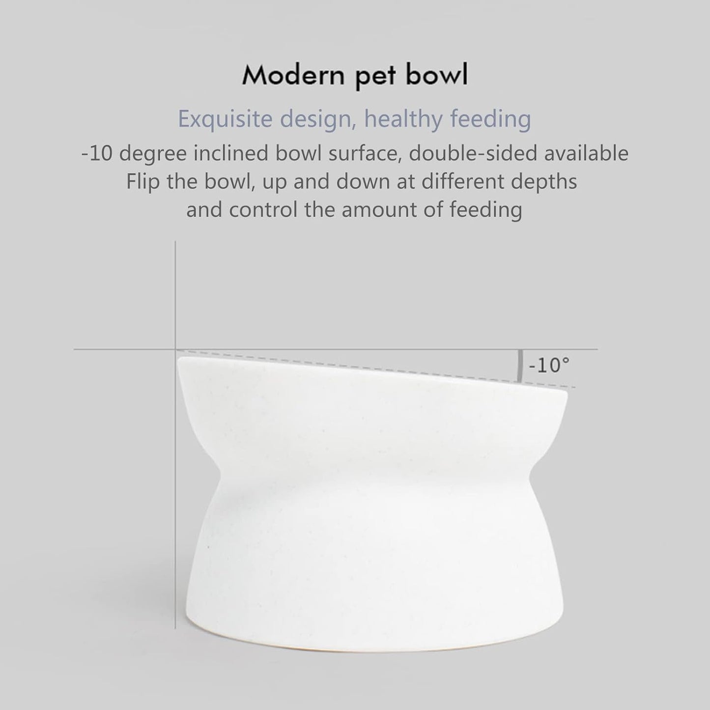 Cats Food Bowls Elevated Cats Bowls for Food and Water with Base Stand Bowl 10° Raised Single Bowl Elevated Dog Bowls