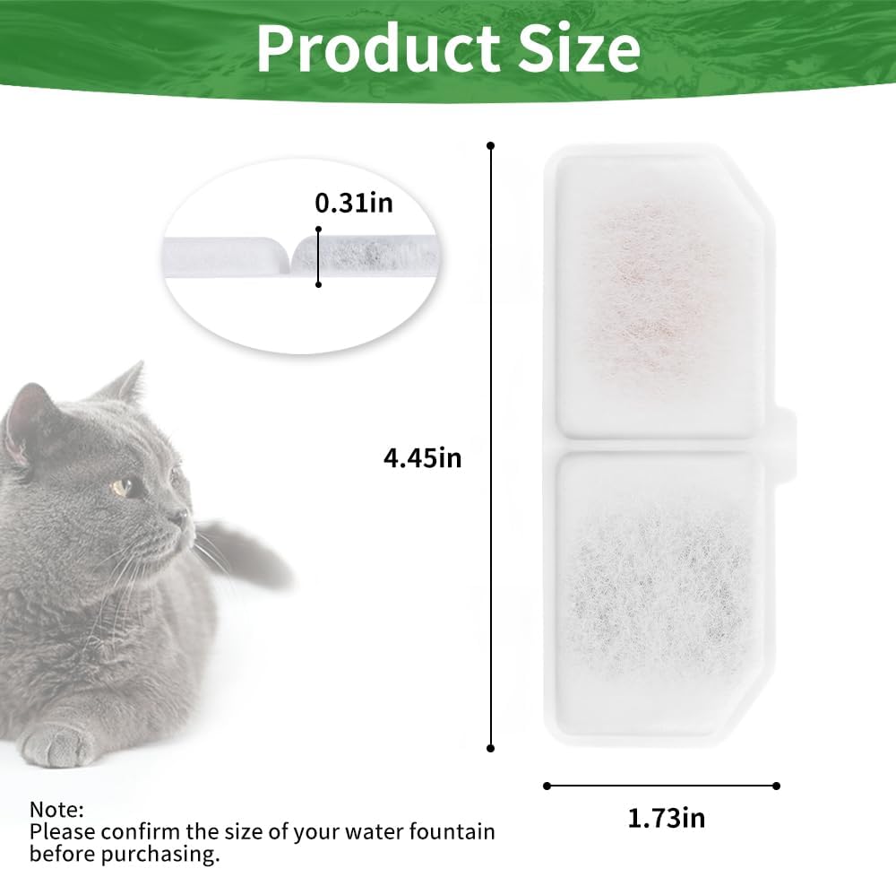 4 Pack Cat Water Fountain Filters,Pet Water's Fountain Filter Replacement Competible with Charcoal Waters Fountains Filter Compatible with Cats Water's Dispenser (4 Filters)