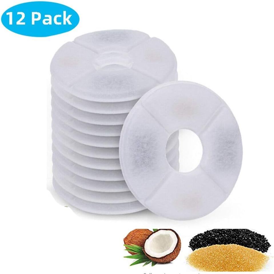 Replaced Activated Carbon Filter for Cat Water Drinking Fountain Replacement Filters Flower for Pet Dog Round Fountain Dispenser (4pack)