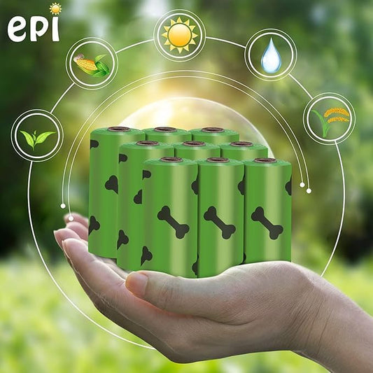 150 Dog Poop Bags w/FREE Dispenser & Hands-Free Bag Holder | Lavender Scented | Leak-Proof | Extra Thick | 13"x9" Biodegradable Waste Bags for All Dogs | Eco-Friendly!