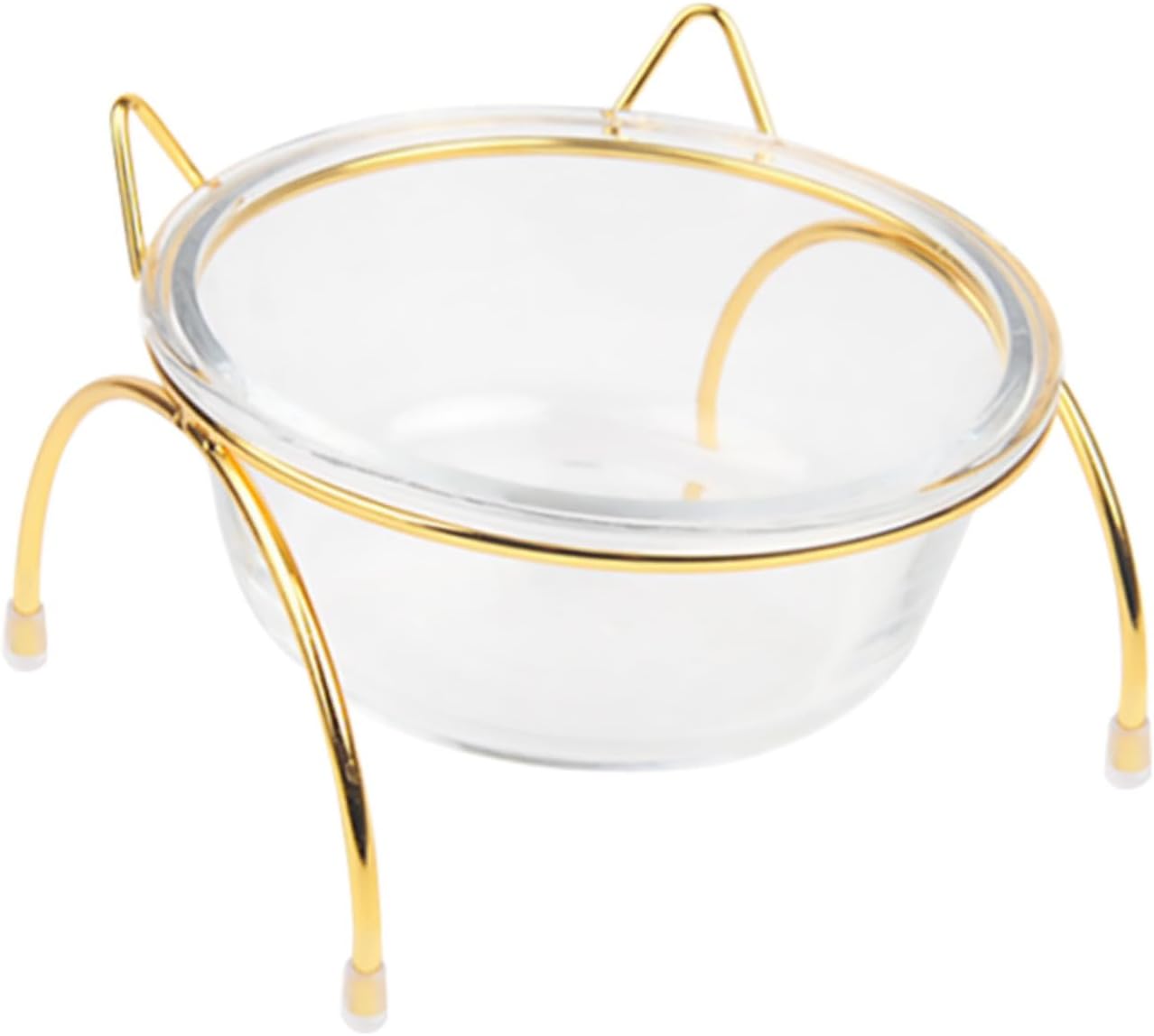 Milisten Raised Glass Pet Bowl with Tilted Stand, Elevated Cat and Dog Feeding Dish, Single Slant Food Bowl for Comfortable Eating