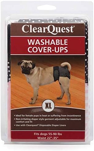ClearQuest Dog Diapers - Two Reusable & Washable Cover Up Garments Stripes & Polka Dots(Medium)