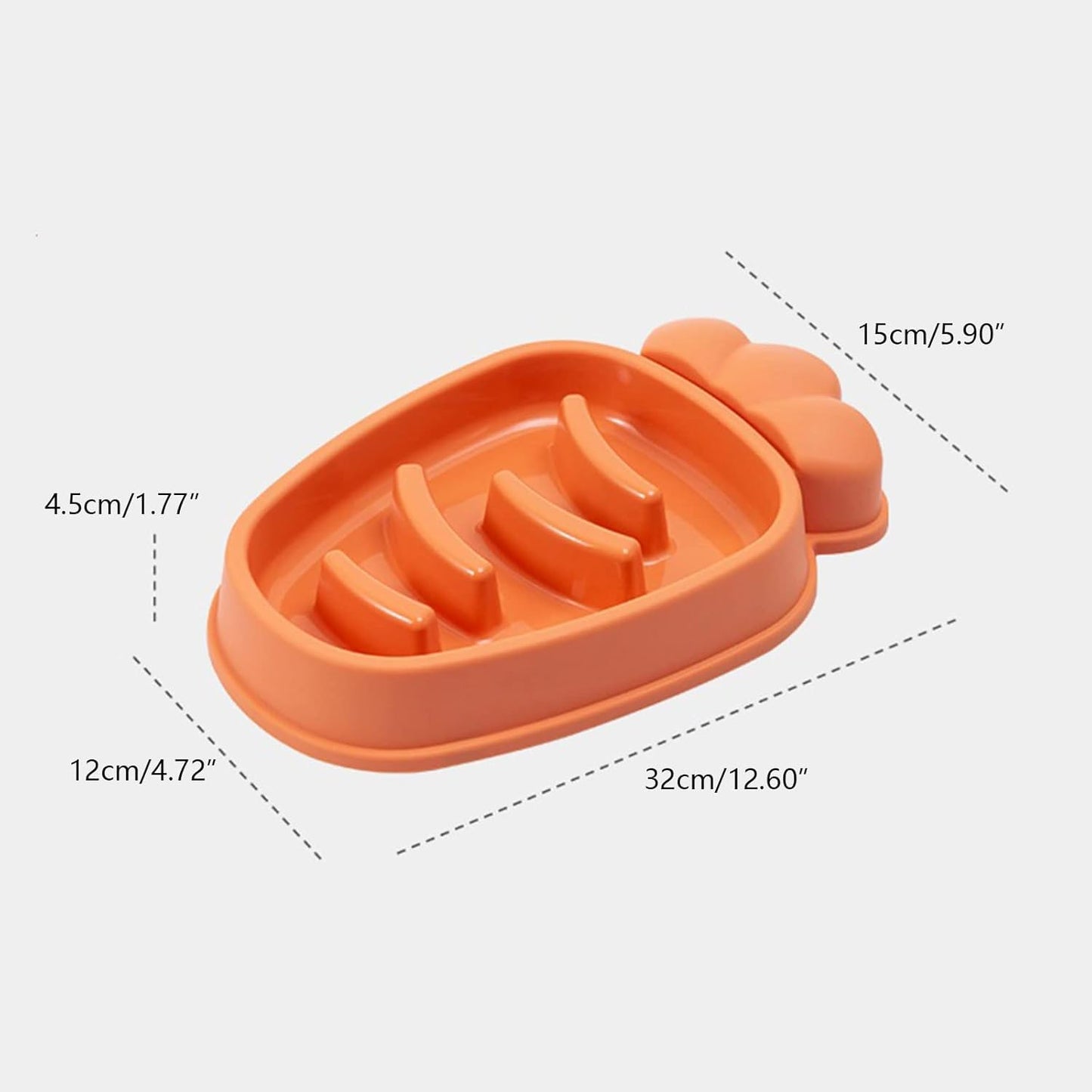Slow Feeder Dog Bowls Fun Carrot Shape Puzzle Feeding Bowl Interactive Puppy Food Bowls Safe Skid Design