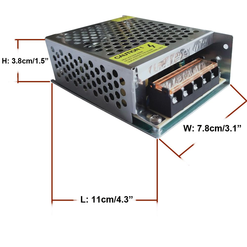 AC 110V/220V to DC 5V 10A 50W Universal Regulated Switching Power Supply Adapter Transformer Driver Converter for LED Strip Light, Security Camera System, Computer Project