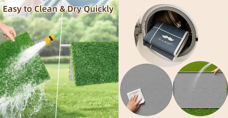 Large Dog Grass Pad with Tray, 34x22 Inch Puppy Potty Training System with Artificial Grass & Pheromone Pee Pad, Non-Slip Silicone Base for Easy-Clean Indoor Outdoor Use