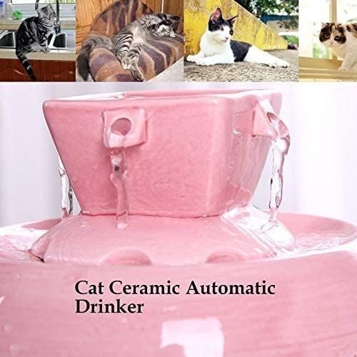 Fountain Pet Drinking Fountain for Dog and Cat Automatic Circulation Cat Water Dispenser Pet Supplies Flowing Water with Live Water Basin Pet Supplies Pet Water Dispenser (Color : Pink)