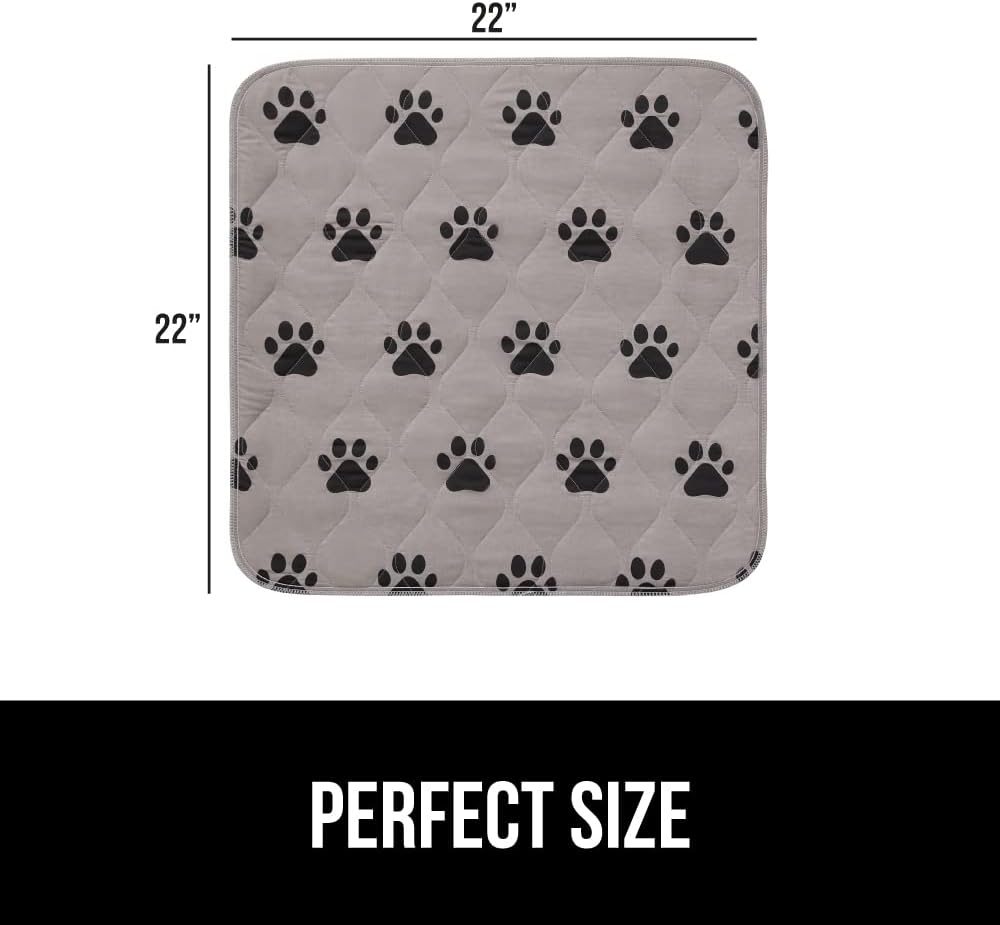 GORILLA GRIP Washable Puppy Pads, 22x22, Slip Resistant Dog Crate Mat, Waterproof Cloth Pee Pad for Training Puppies in Playpen, Reusable Pet Incontinence Blanket, Protects Sofa, Furniture, Floors