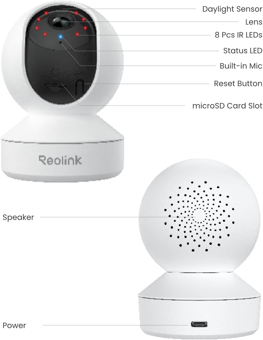 REOLINK 4MP 2K Indoor Camera E1, Plug-in Wireless WiFi 6 Security Camera, 360 Degree Pet Camera with Phone app, Baby Monitor with Person/Pet/Cry Detection, Night Vision, 2-Way Talk, Local Storage