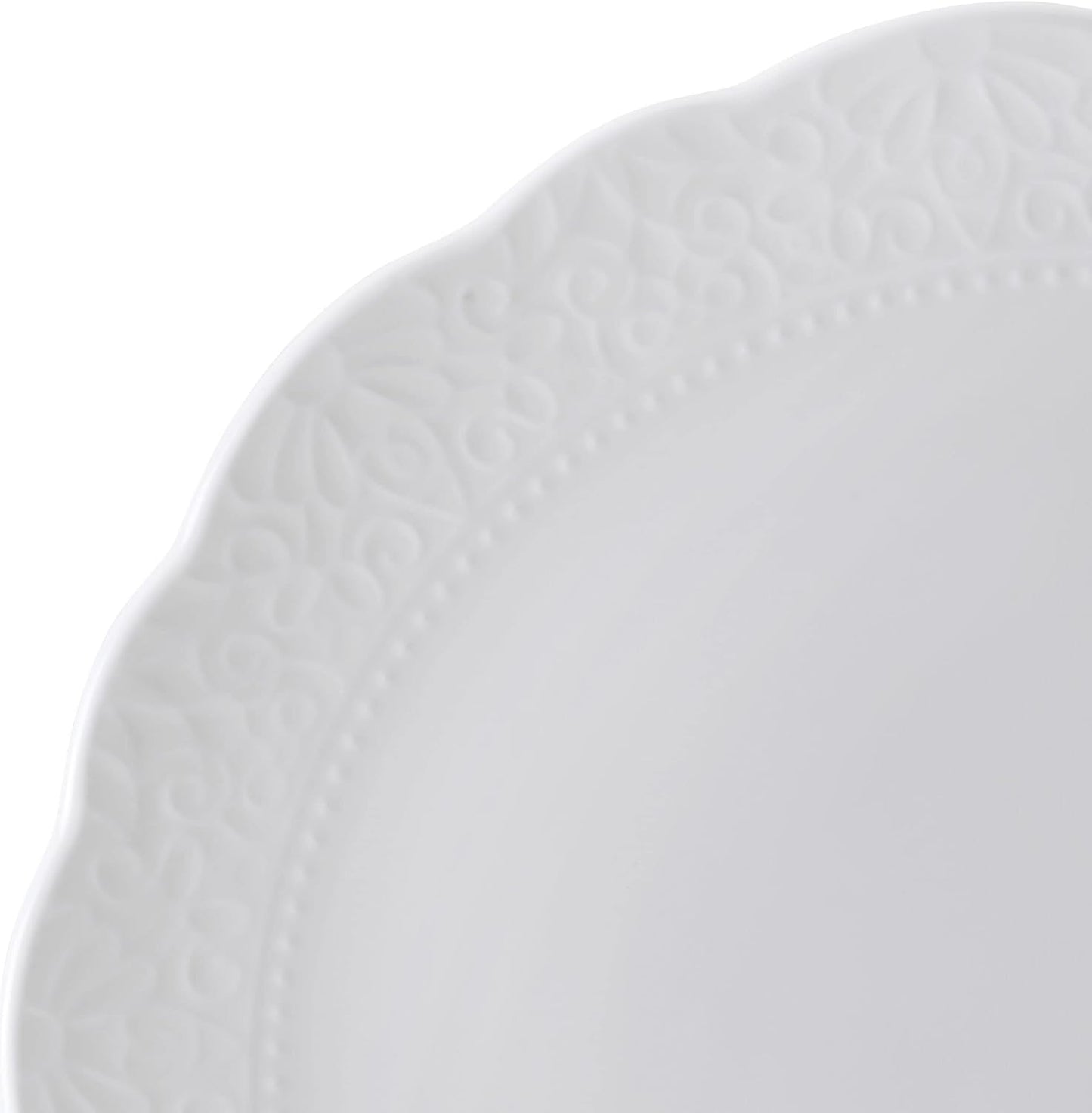 Mikasa Abigail Bone China Lightweight Chip Resistant 12 Piece Dinnerware Set, Service for 4, White