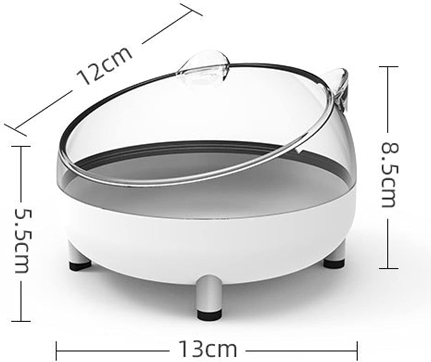 Dog Bowl Raised for Water Stainless Steel Bowls with Elevated Stand Pet Plastics Feeding Bowl Cute Slanted Dish Bowls Elevated Tilted Cute Stainless Steel Anti Vomiting Fatigue Pet, White