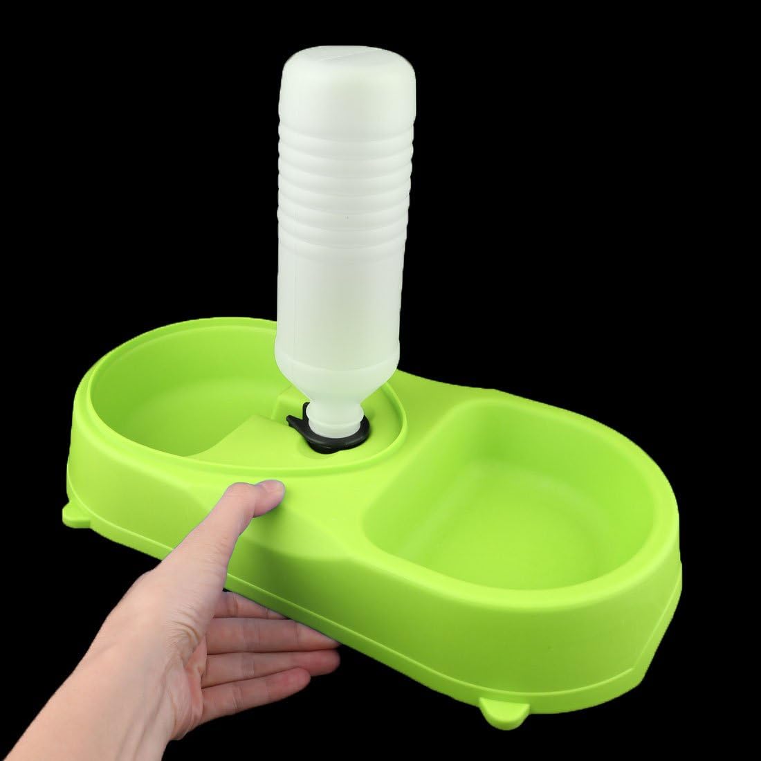 Plastic Puppy Dog Cat Pet Water Drinking Fountain Food Feeder Bowl Green (id: d9a 221 229 6ee 9eb