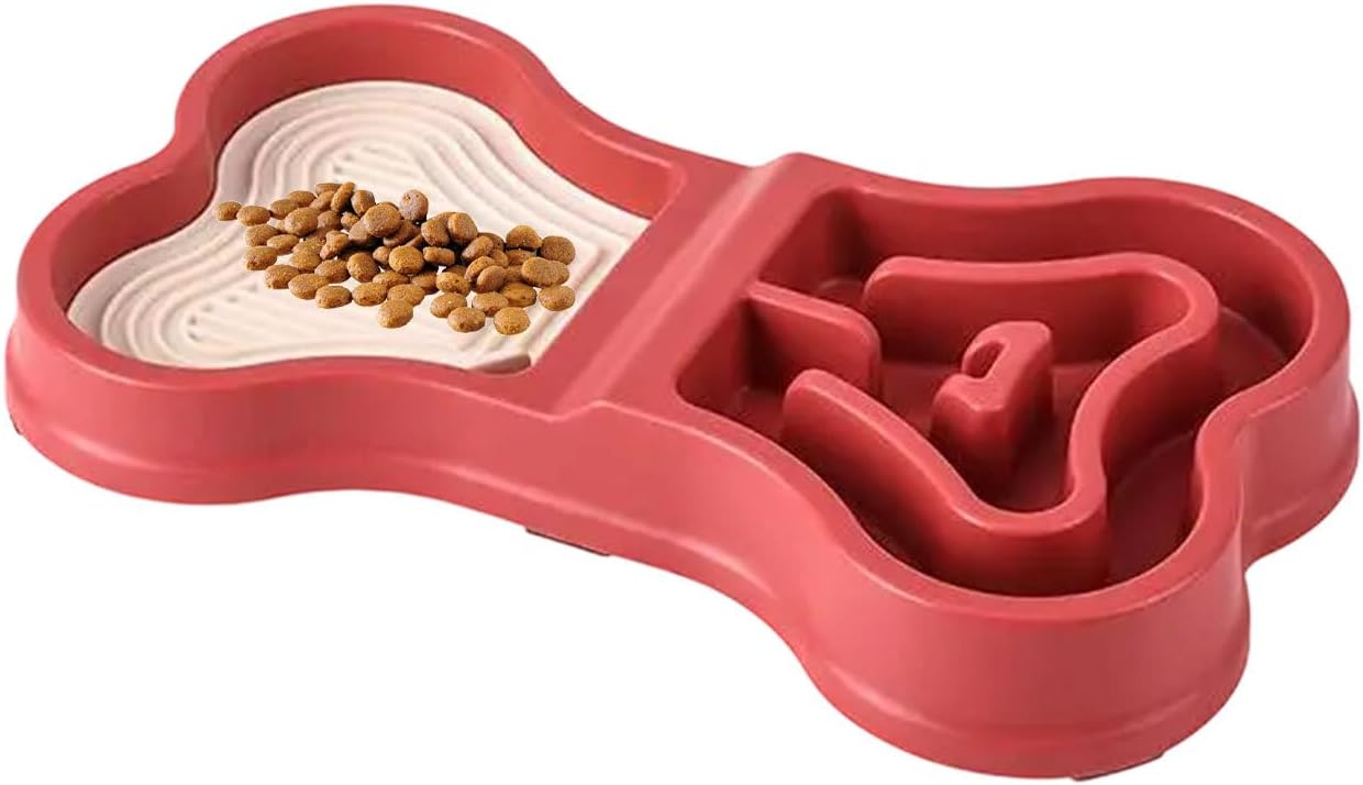 Dog Food Bowls - Puppy Feeder, Gentle Puzzle, Feeding Supplies with Durable Feature, Portable Dish with Practical Detail, Bowl, Pet Home Travel Indoor Outdoor for Training Eating