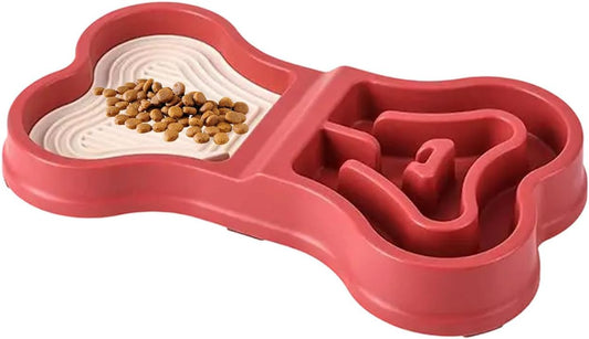 Dog Food Bowls - Puppy Feeder, Gentle Puzzle, Feeding Supplies with Durable Feature, Portable Dish with Practical Detail, Bowl, Pet Home Travel Indoor Outdoor for Training Eating