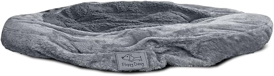 Floppy Dawg 라운드 볼스터 강아지 침대 교체 커버. 친한 친구, MixJoy, Focuspet 및 PuppBudd, 돌출된 테두리, 베개 사이드 모델에 맞습니다. 세탁기 사용 가능, 꼭 맞는 슬립온. 미디엄 최대 30W.