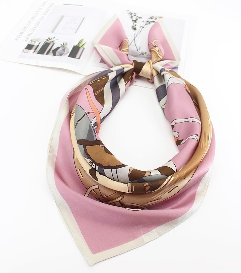 ANDANTINO 100% Pure Mulberry Silk Scarf 35" Large Square Lightweight Headscarf –Women’s Hair Wraps-With Gift Packed