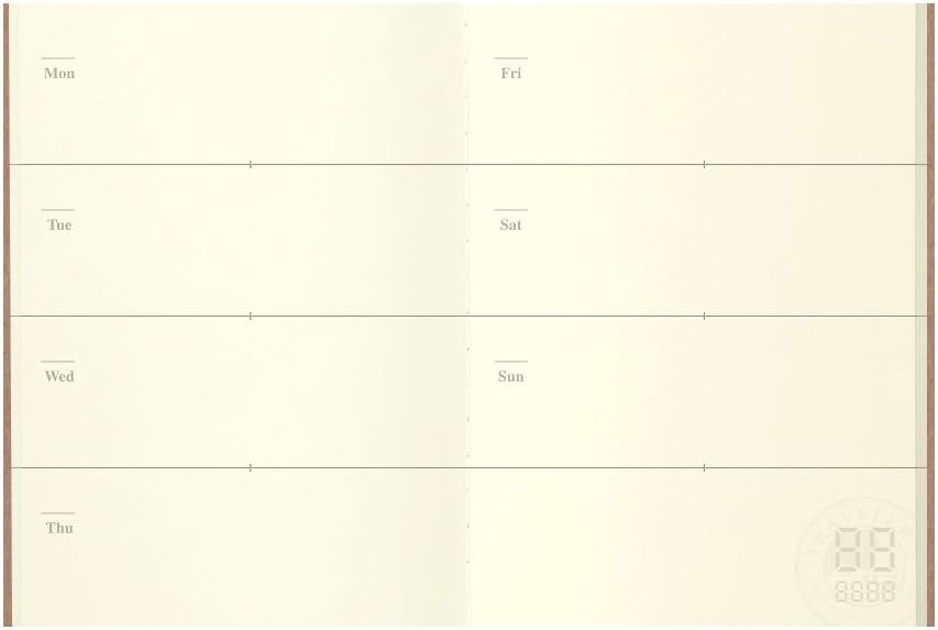 Midori Traveler's Notebook (Refill 007) Passport Size Weekly Diary