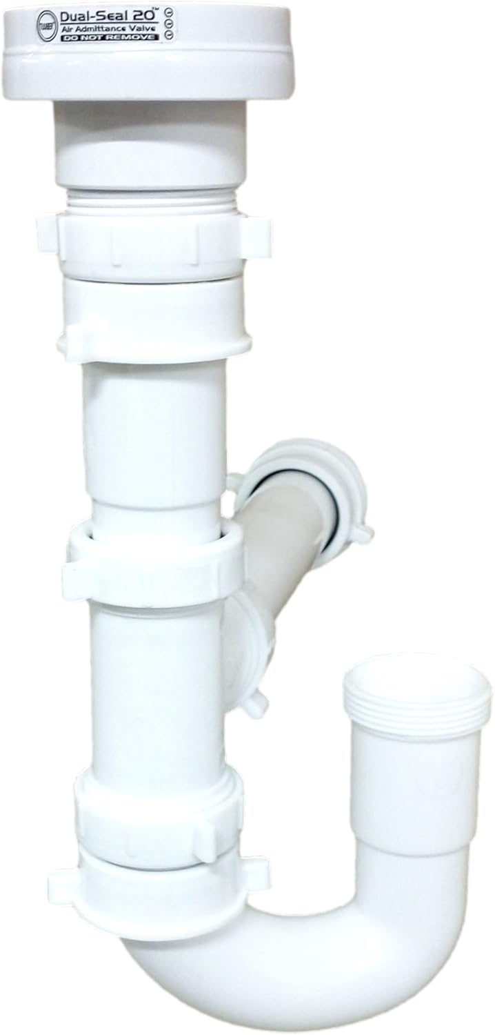 Tuuber Air Admittance Valve Trap Assembly Kit with 1-1/2 inch Tuuber Vent 2x Superior Seal Air Admittance Valve