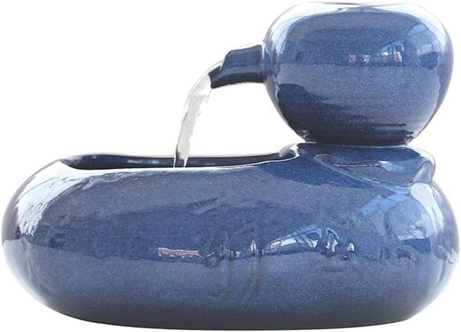 Fountain Pet Suppties Cat Water Fountains, Ceramic Pet Water Dispenser for Dogs and Kitten with Filter, Automatic Organic Filter Silent NonSlip Pet Water Dispenser (Color : Blue) (Brown)