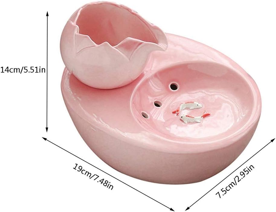 Cat Water Fountain - Ceramic Portable Pet Water Feeder Automatic Circulation Water Ultra-Quiet Pet Supplies (Color :)