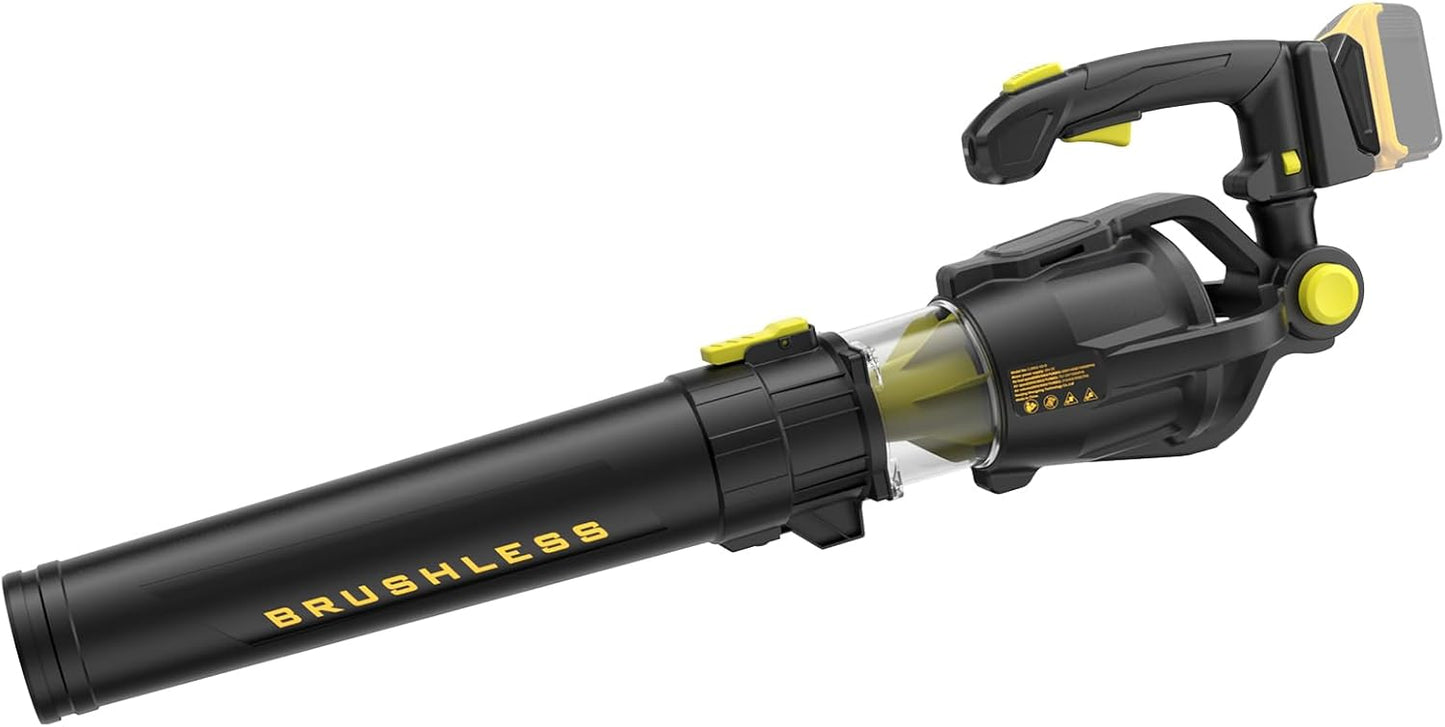 Leaf Blower for Dewalt 20V Battery, Brushless Blower with Variable 5-Speed, Turbo, 0-90° Adjustable Handle, 500 CFM 150-MPH Blowers for Lawn Care, Patio Cleaning (Black)