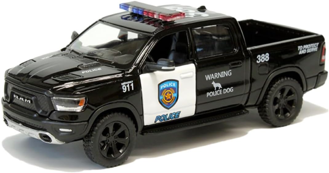 KiNSMART - 2019 Dodge Ram 1500 Pickup 1:46 O Scale 5" Die Cast Metal Model Toy Truck Police Edition