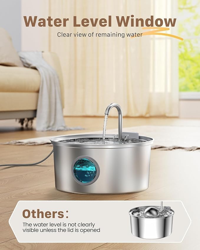 Cat Water Fountain soaringstore : Cat Fountain for Drinking - 108oz/3.2L Pet Water Fountain for Cats Indoor - Quiet Water Fountain for Cats - Faucet Pet Fountain - for Pets& Small Animals