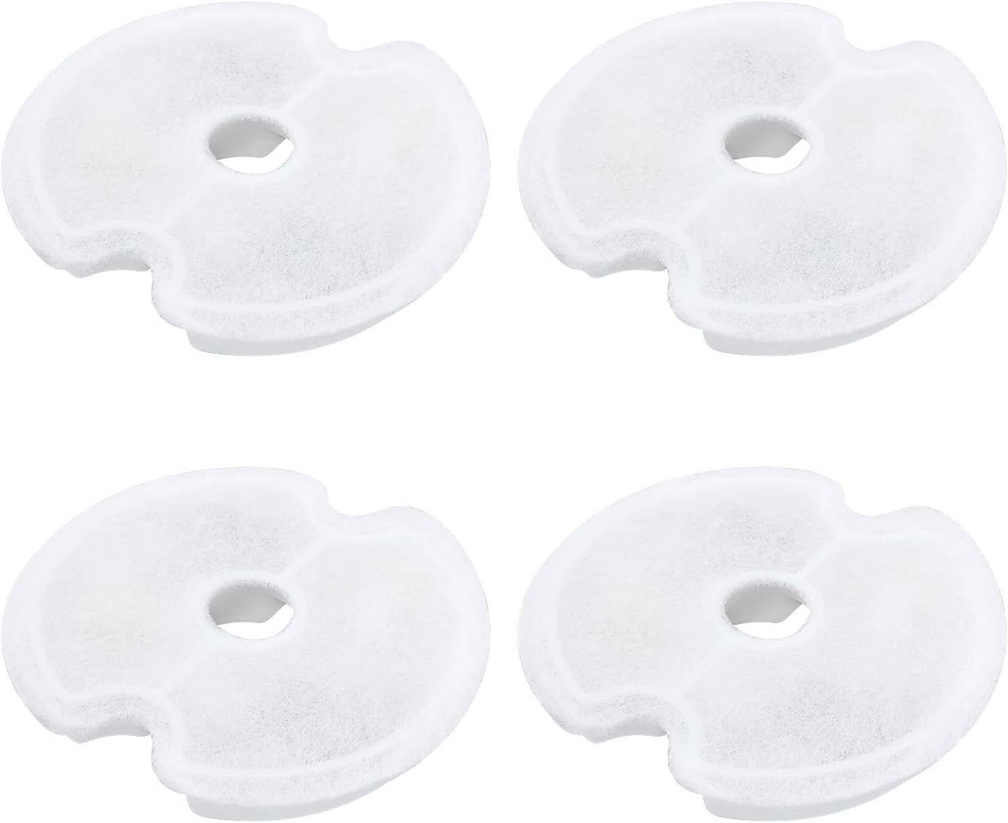 ECSiNG 4pcs Pet Fountain Replacement Filters for 84oz/2.5L Stainless Steel Pet Fountain Filter 4.05x3.9inch